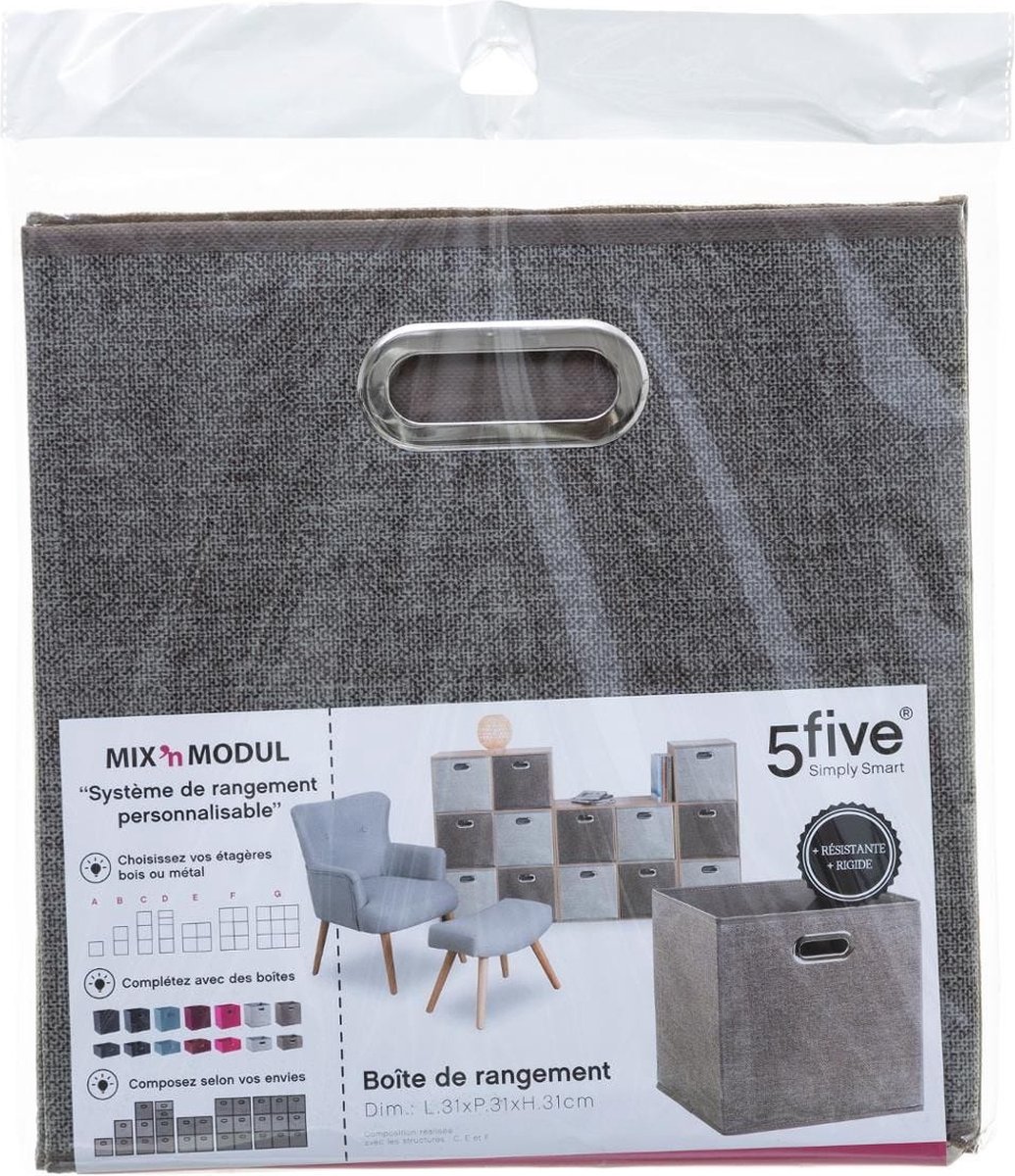 Set Van 2x Stuks Opbergmand/kastmand 29 Liter Linnen 31 X 31 X 31 Cm - Opbergmanden - Bruin