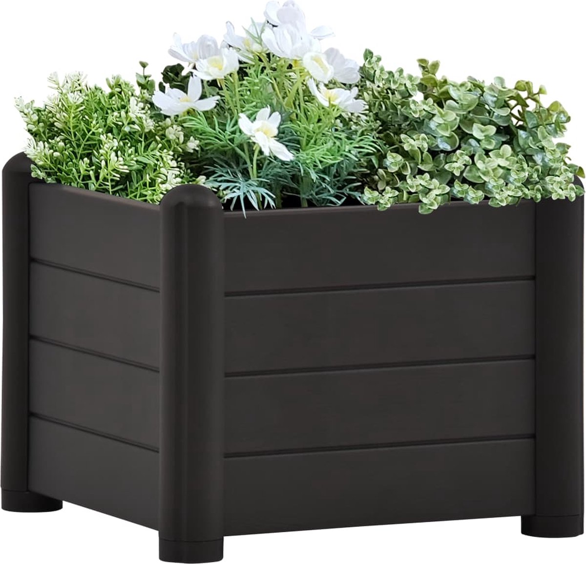 Vidaxl Plantenbak Verhoogd 43x43x35 Cm Pp Antraciet - Grijs