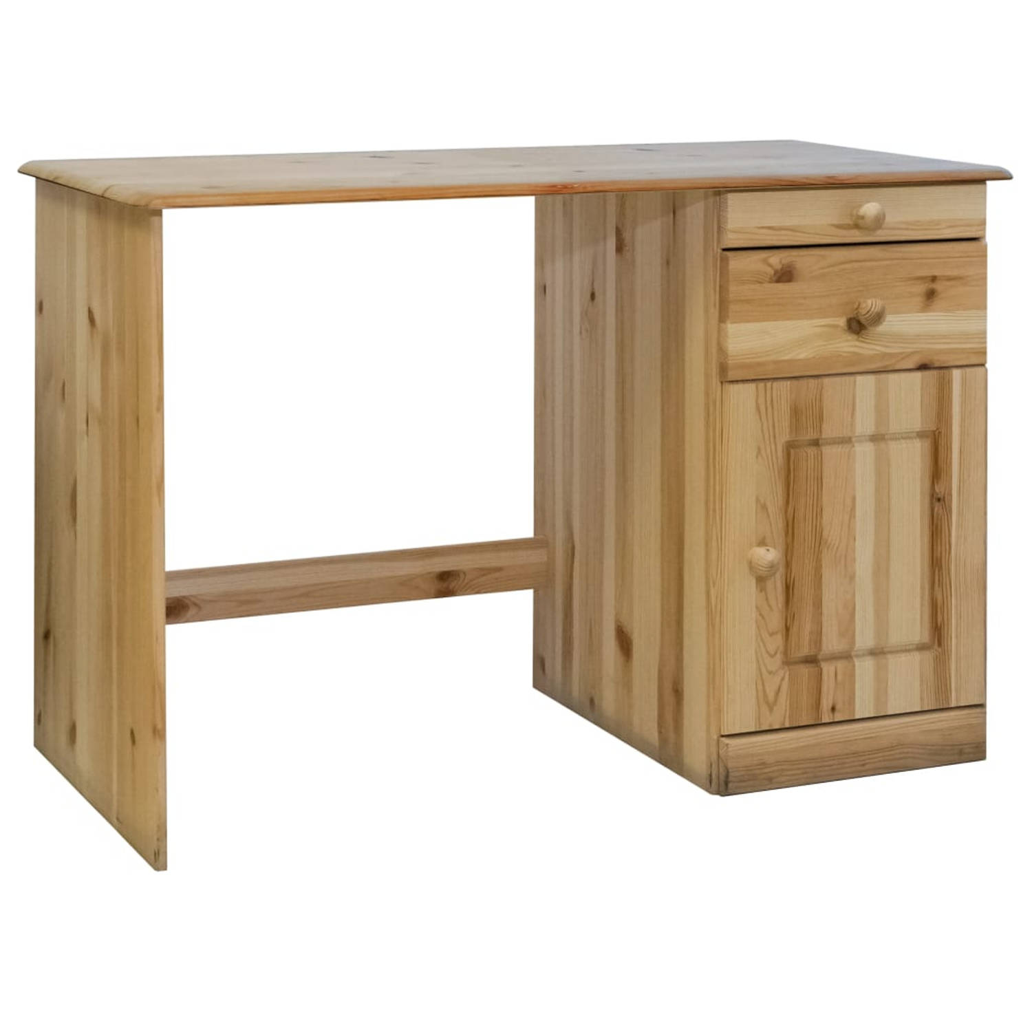 Vidaxl Bureau Met Lades 110x50x74 Cm Massief Grenenhout - Bruin