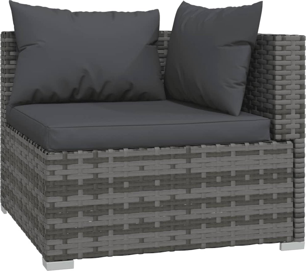 Vidaxl 6-delige Loungeset Met Kussens Poly Rattan - Grijs
