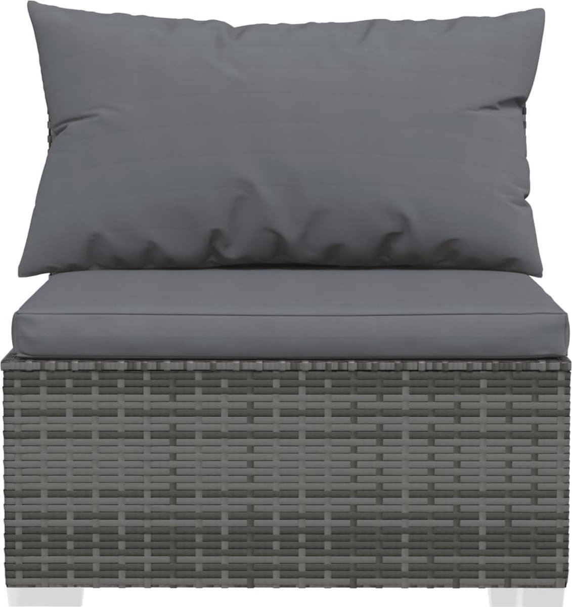 Vidaxl 6-delige Loungeset Met Kussens Poly Rattan - Grijs