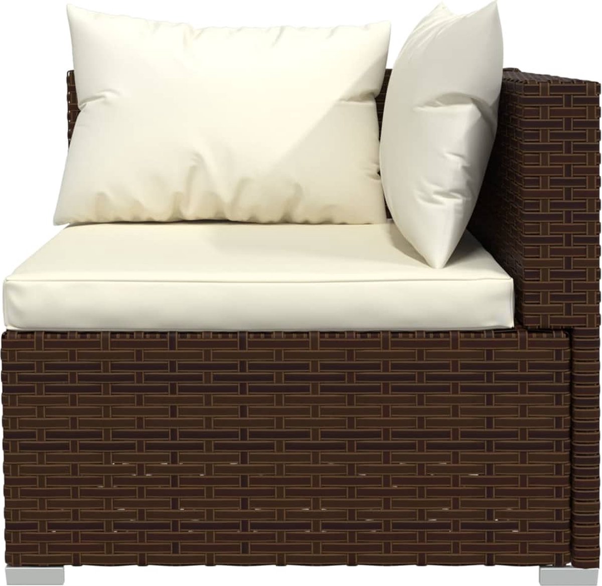 Vidaxl 6-delige Loungeset Met Kussens Poly Rattan - Bruin