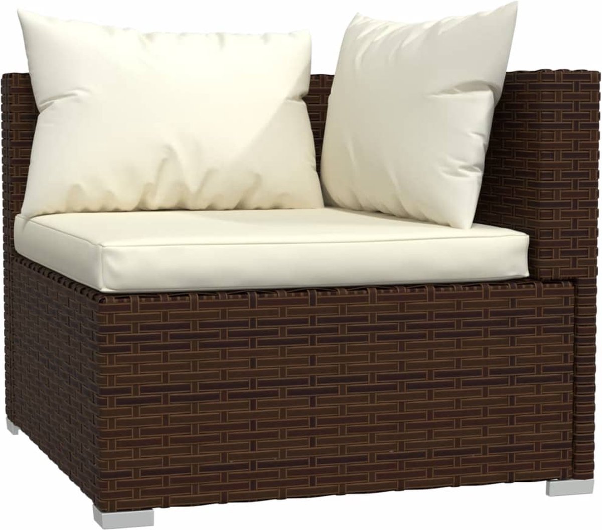 Vidaxl 6-delige Loungeset Met Kussens Poly Rattan - Bruin