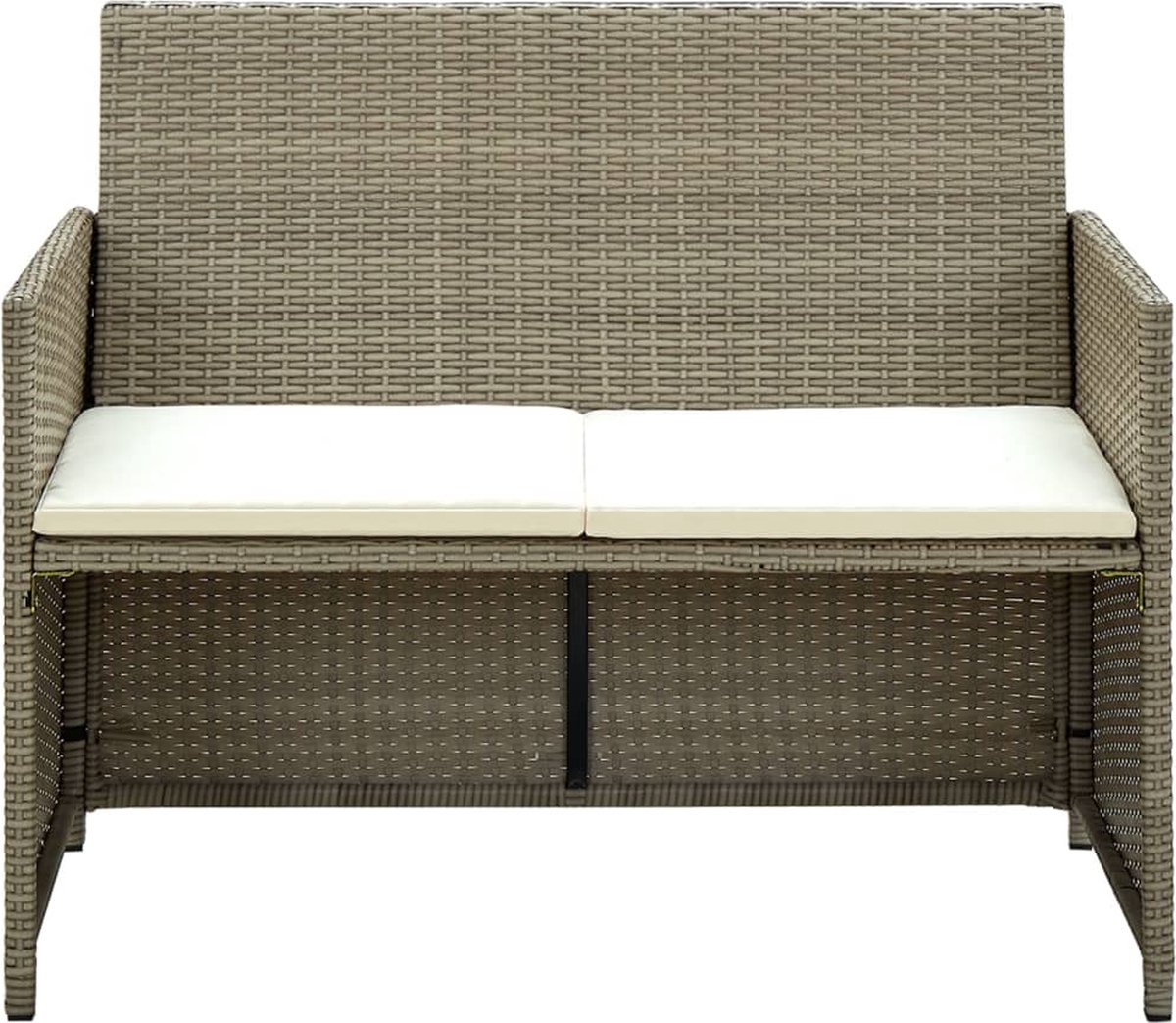 Vidaxl 4-delige Loungeset Met Kussens Poly Rattan - Beige