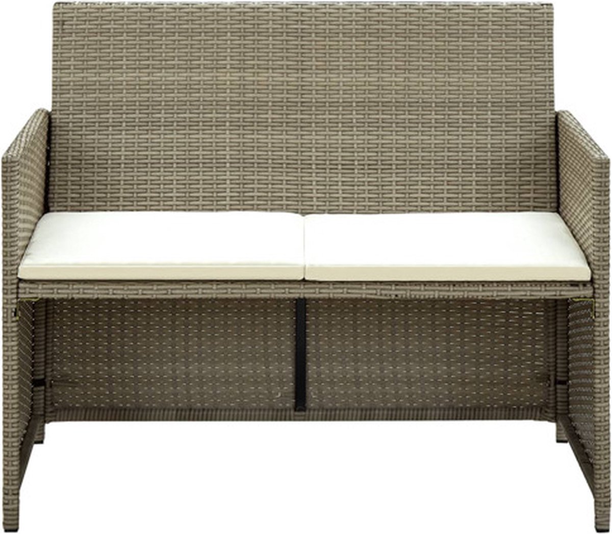Vidaxl 4-delige Loungeset Met Kussens Poly Rattan - Beige