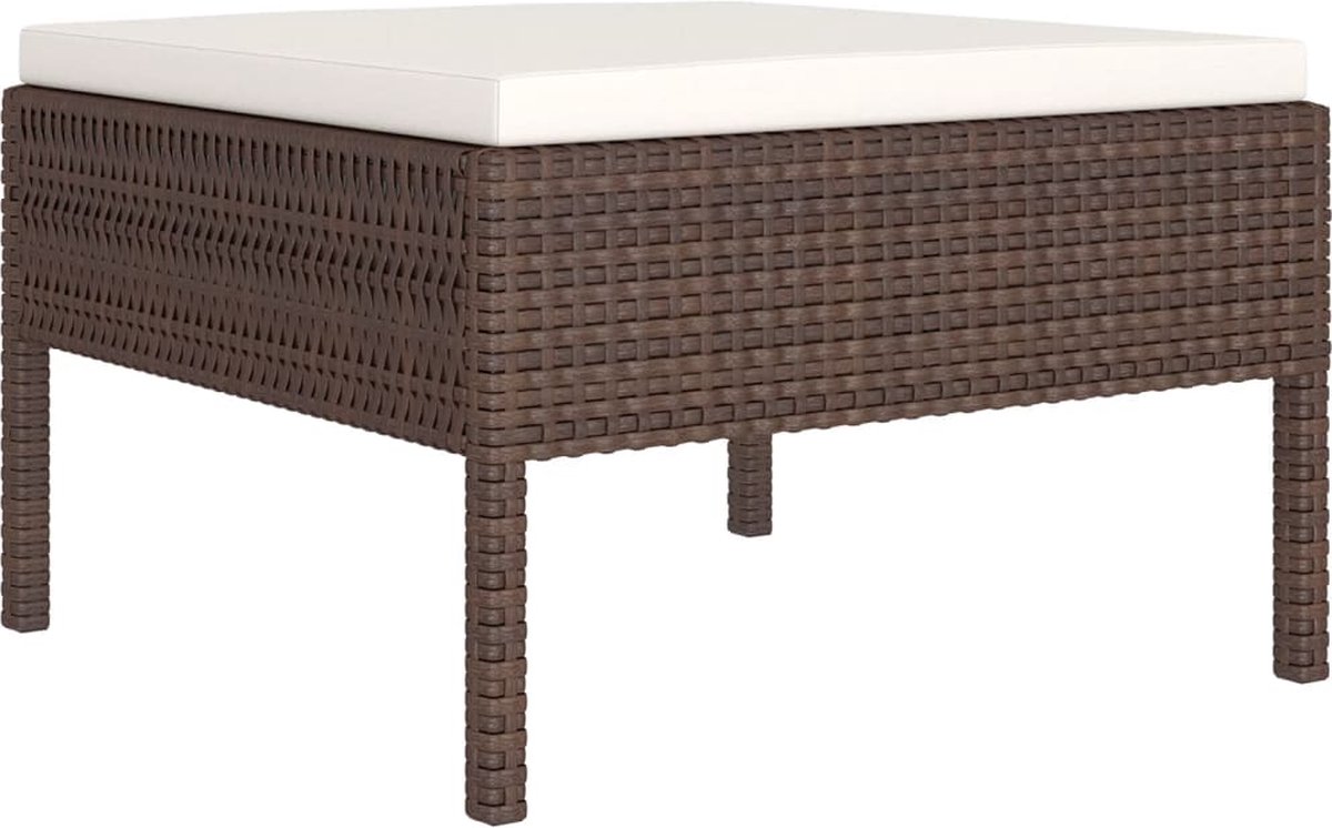 Vidaxl 6-delige Loungeset Met Kussens Poly Rattan - Bruin