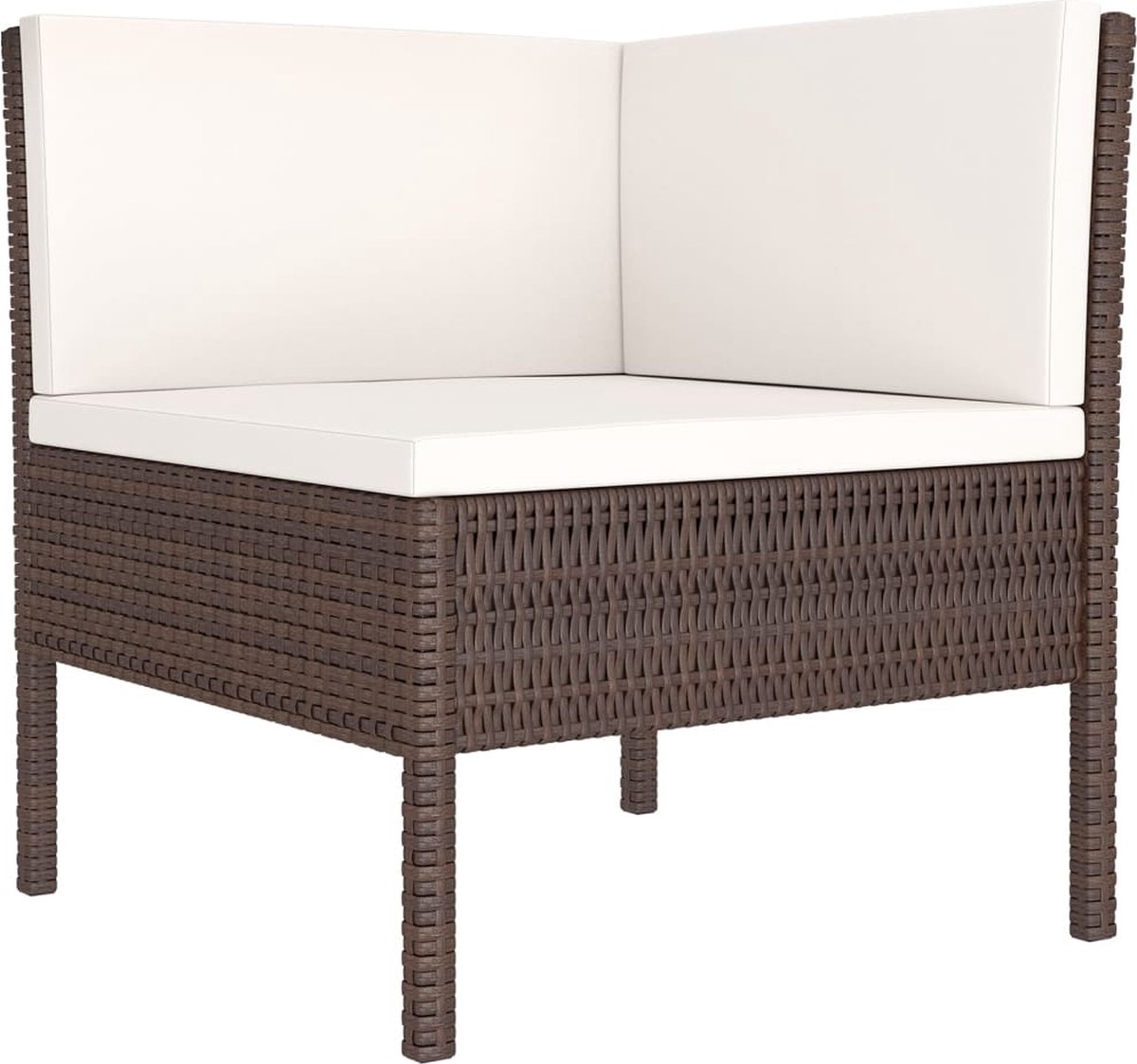 Vidaxl 6-delige Loungeset Met Kussens Poly Rattan - Bruin