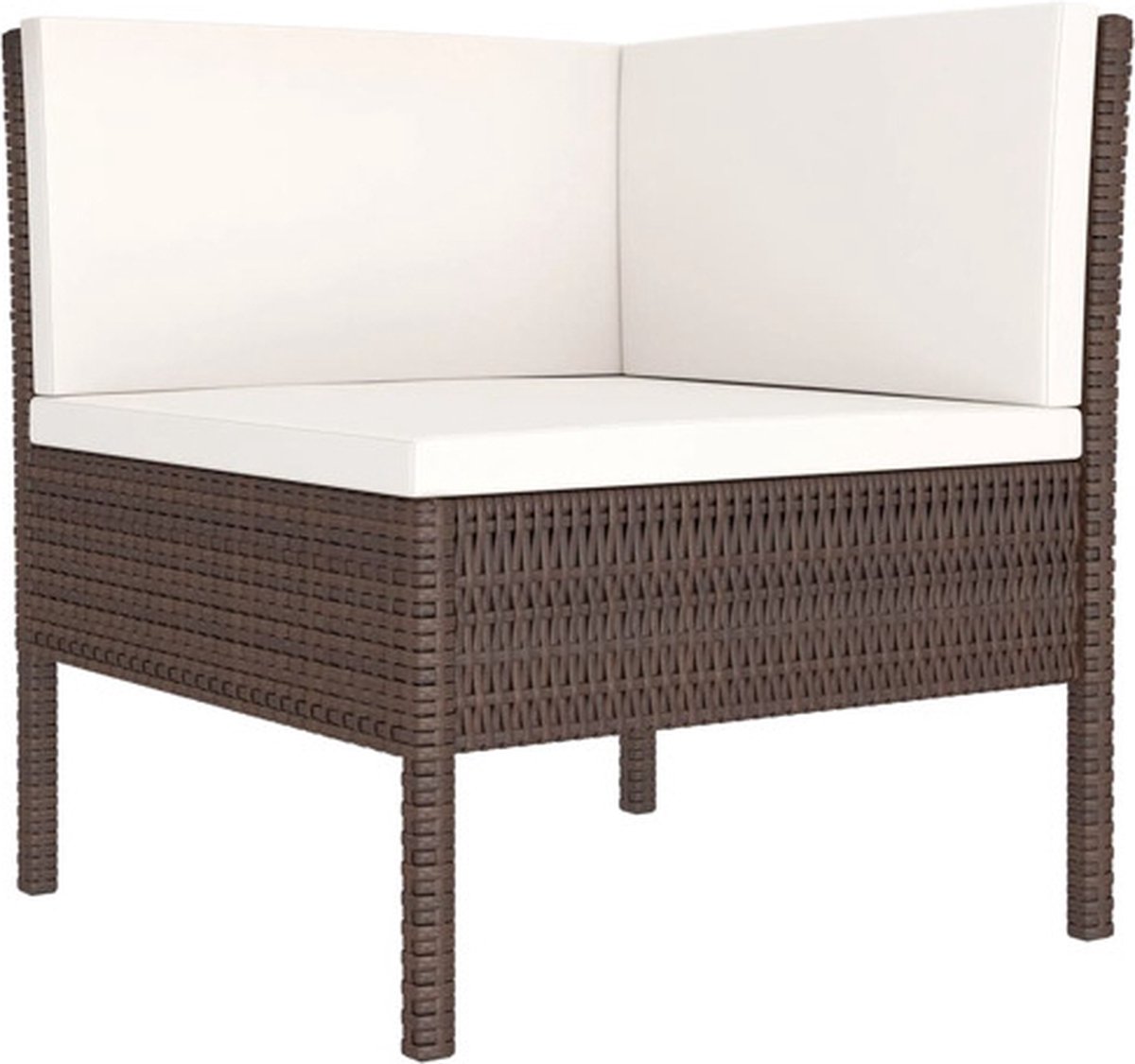 Vidaxl 6-delige Loungeset Met Kussens Poly Rattan - Bruin