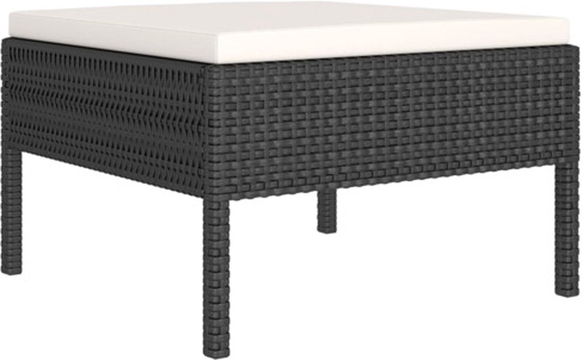 Vidaxl 7-delige Loungeset Met Kussens Poly Rattan - Zwart