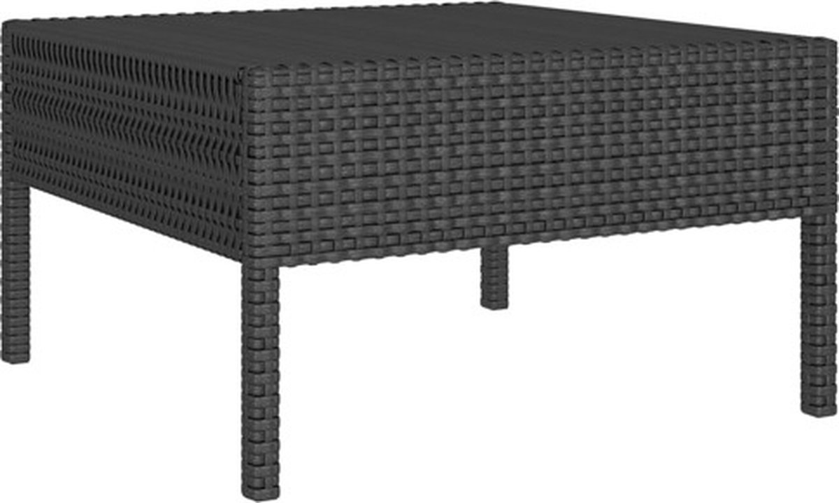 Vidaxl 7-delige Loungeset Met Kussens Poly Rattan - Zwart
