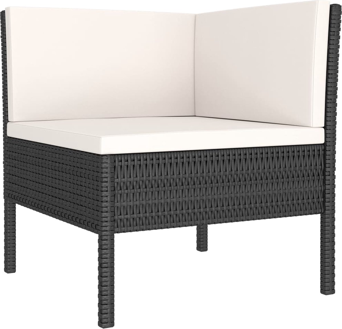 Vidaxl 7-delige Loungeset Met Kussens Poly Rattan - Zwart