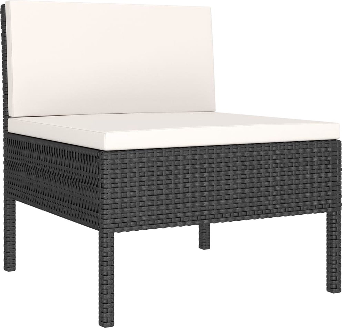 Vidaxl 7-delige Loungeset Met Kussens Poly Rattan - Zwart