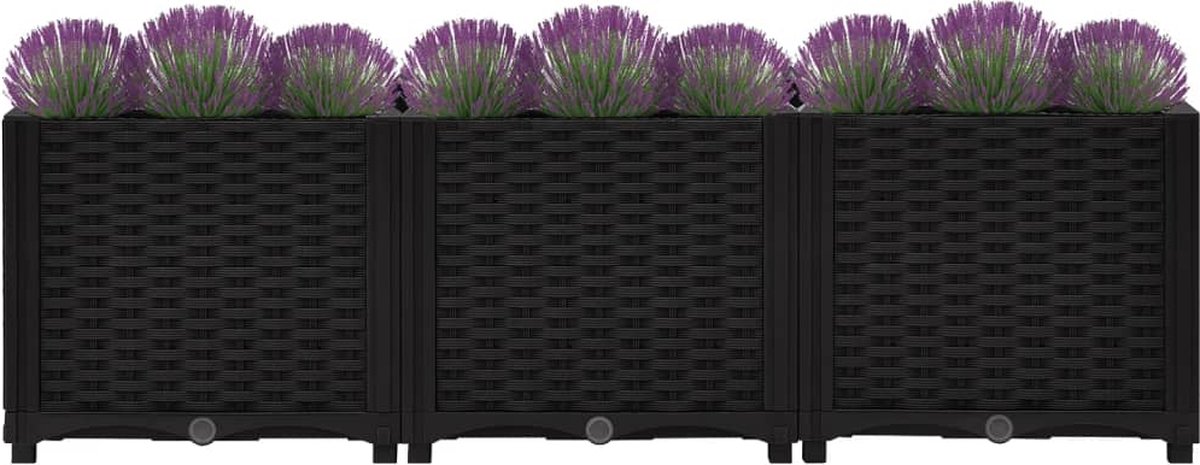 Vidaxl Plantenbak Verhoogd 120x40x38 Cm Polypropyleen - Zwart