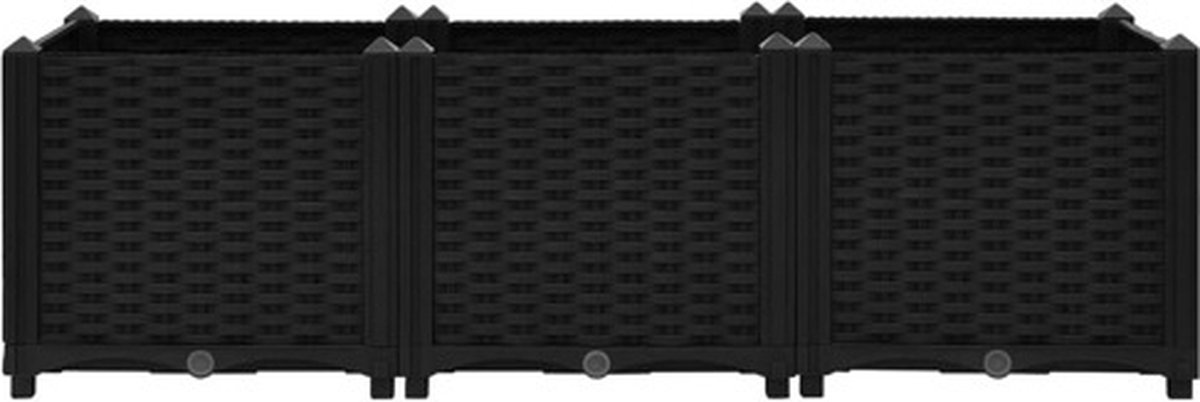Vidaxl Plantenbak Verhoogd 120x40x38 Cm Polypropyleen - Zwart