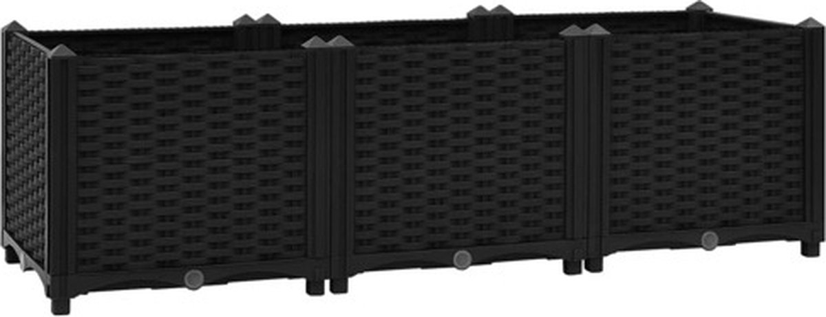 Vidaxl Plantenbak Verhoogd 120x40x38 Cm Polypropyleen - Zwart