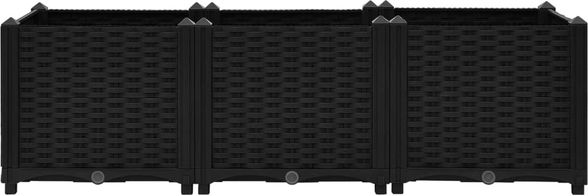 Vidaxl Plantenbak Verhoogd 120x40x38 Cm Polypropyleen - Zwart