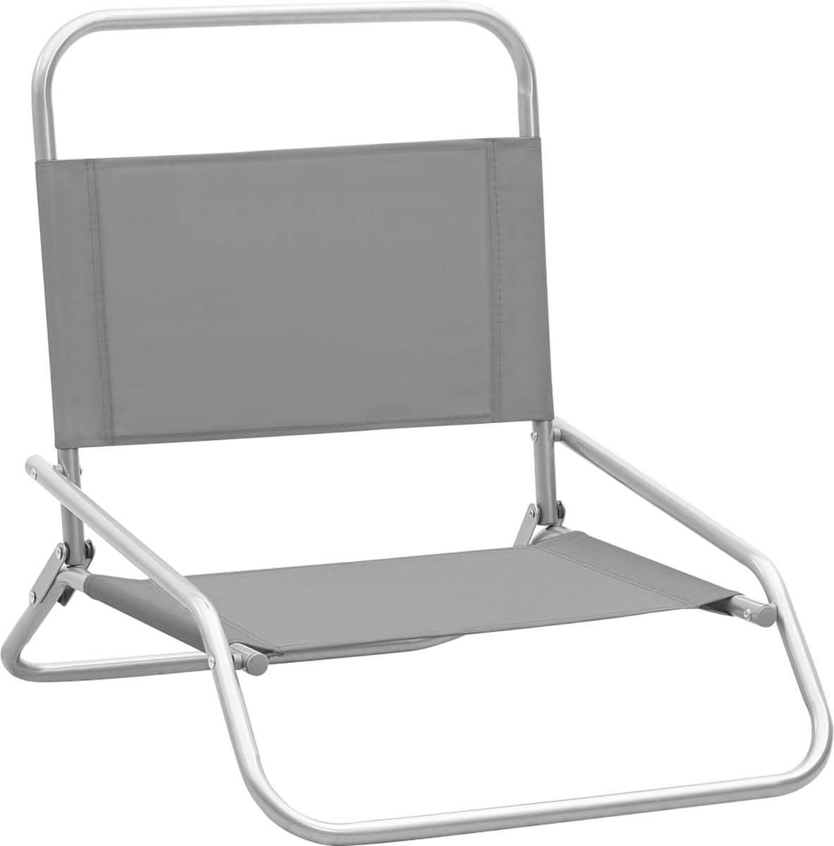 Vidaxl Strandstoelen 2 St Inklapbaar Stof - Grijs