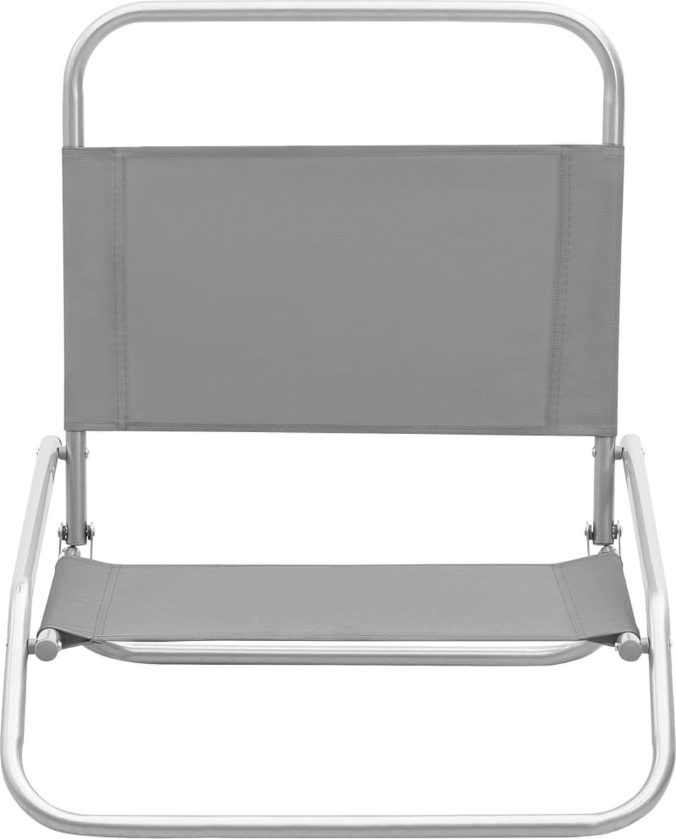 Vidaxl Strandstoelen 2 St Inklapbaar Stof - Grijs