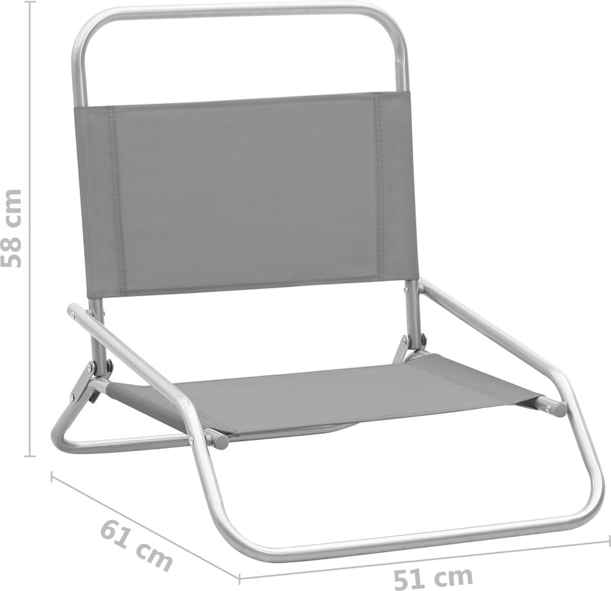 Vidaxl Strandstoelen 2 St Inklapbaar Stof - Grijs