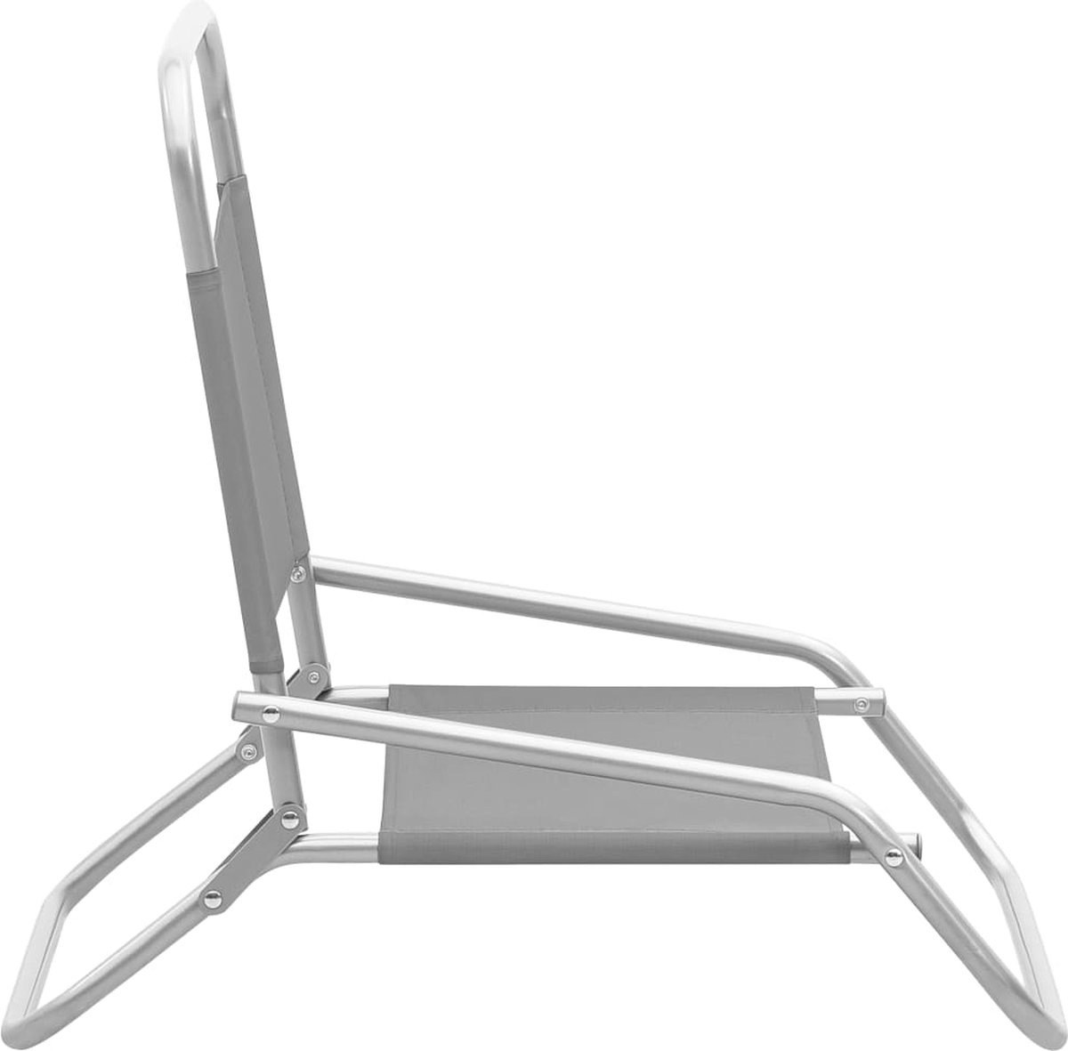 Vidaxl Strandstoelen 2 St Inklapbaar Stof - Grijs