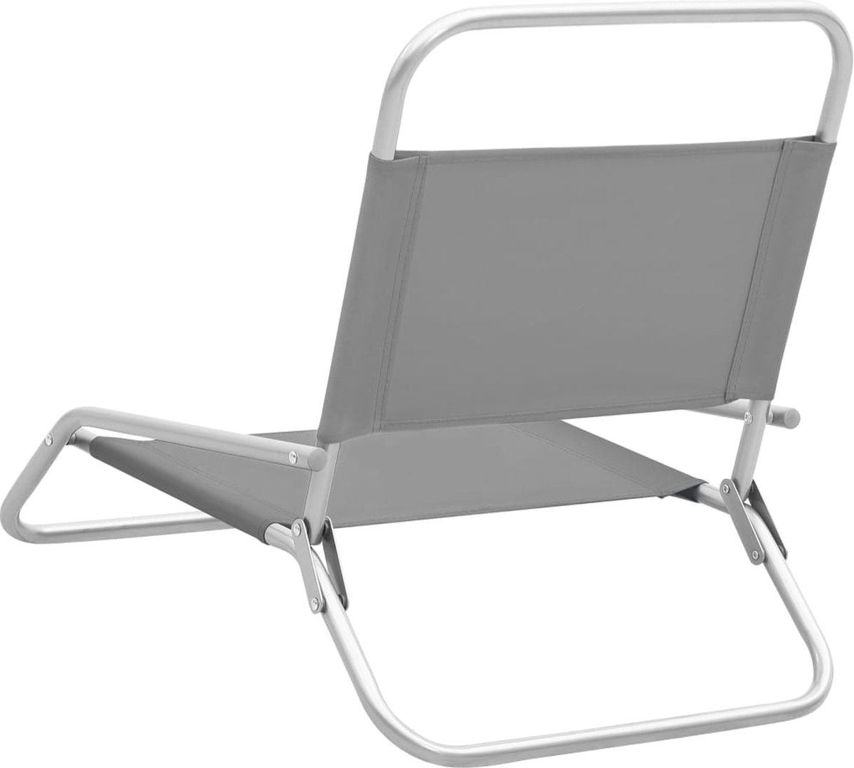 Vidaxl Strandstoelen 2 St Inklapbaar Stof - Grijs