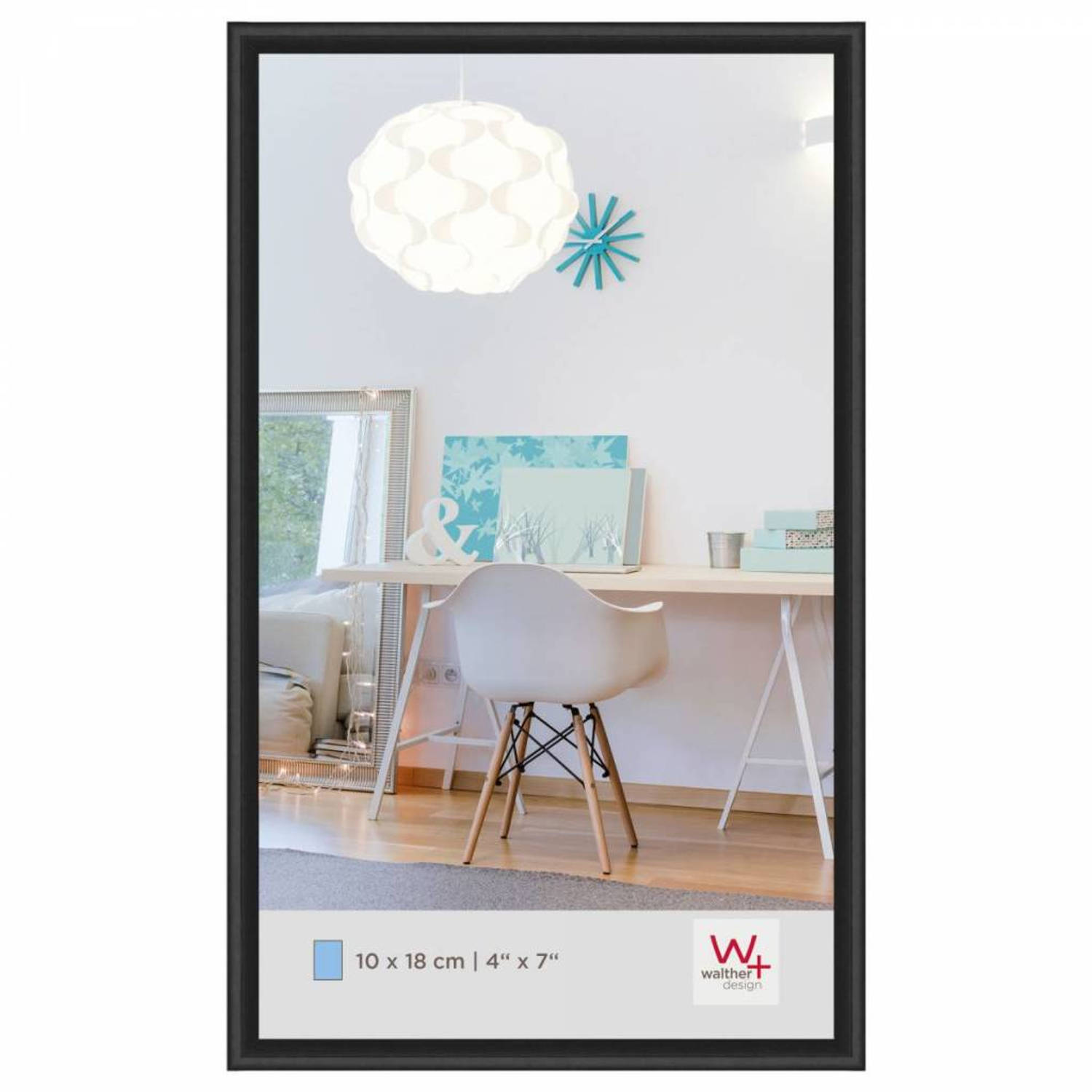 Walther Design New Lifestyle Kunststof Fotolijst 10x18cm - Zwart