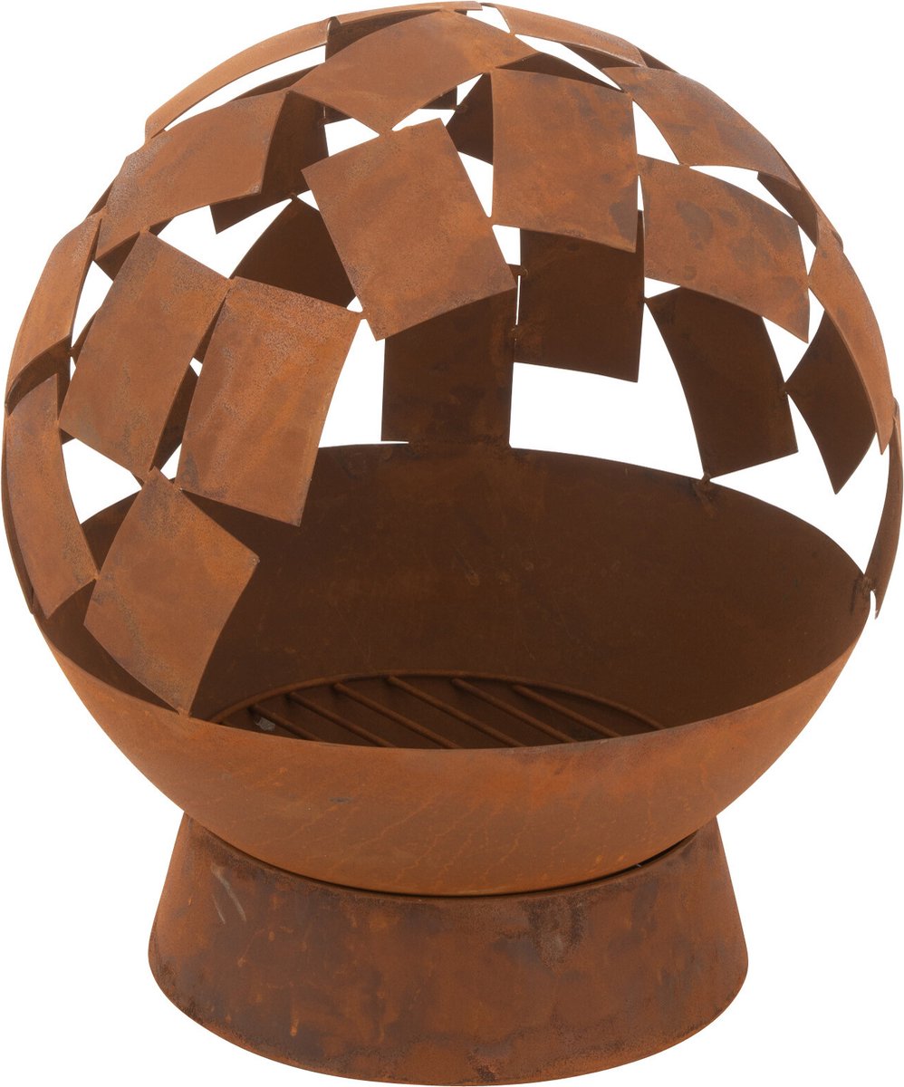 J-Line Vuurkorf Rond Abstract Ijzer Roest - Bruin
