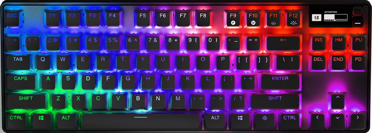 Steelseries Apex Pro TKL Wireless RGB led, Double shot PBT-keycaps, Bluetooth 5.0, 2,4 Ghz