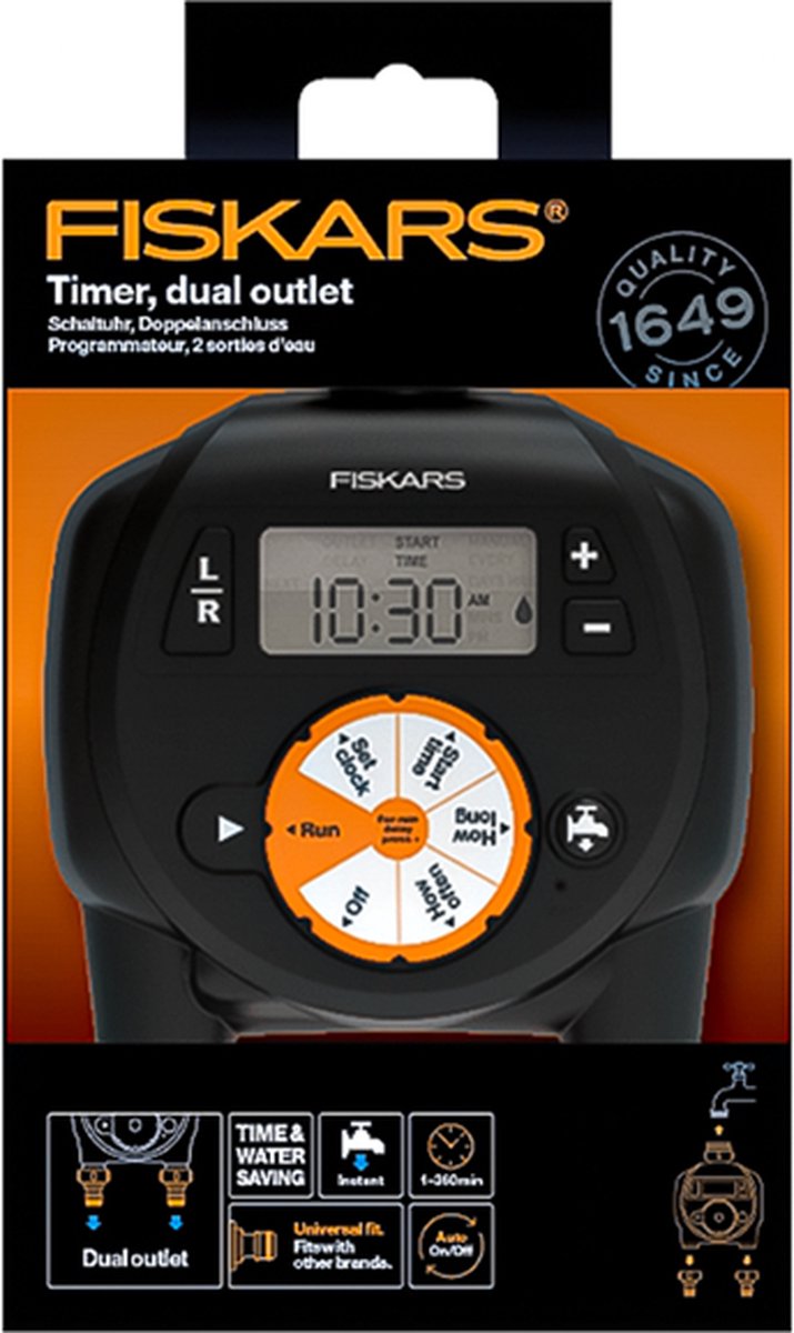 Fiskars Watertimer | dubbele uitlaat