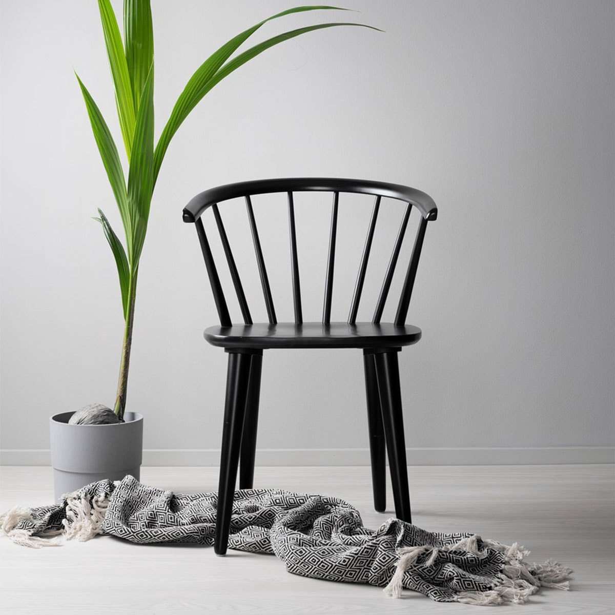 Rowico Home Carmen houten spijlenstoel - set van 2 - Zwart