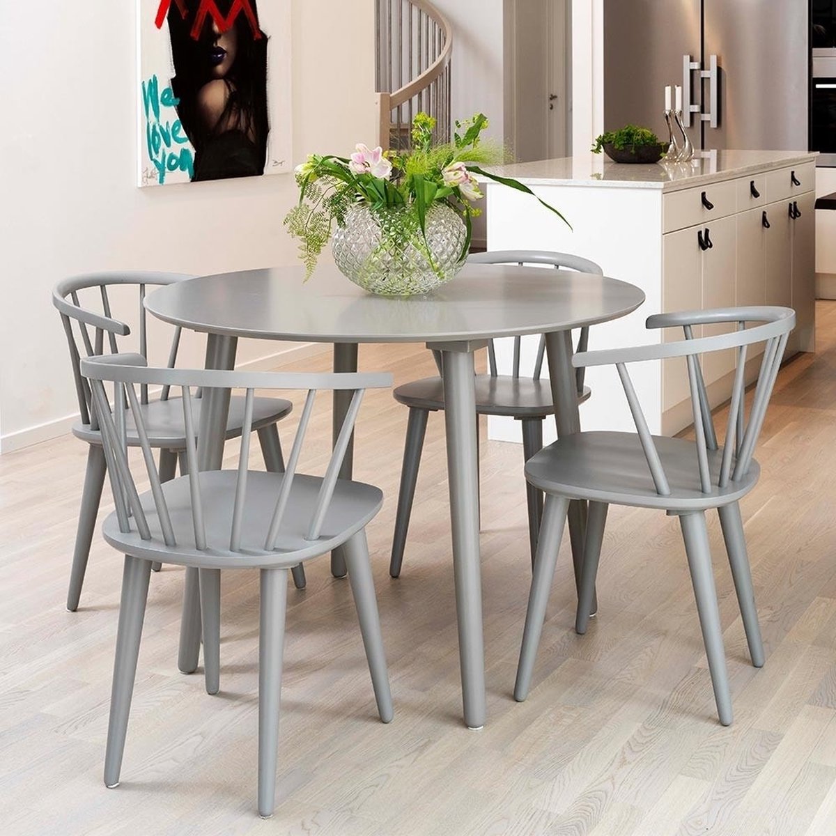 Rowico Home Carmen houten spijlenstoel - set van 2 - Grijs