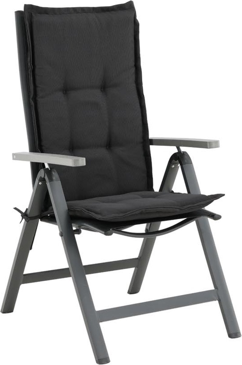 Hioshop Cus tuinkussen voor tuinstoel 5 pos.. - Zwart