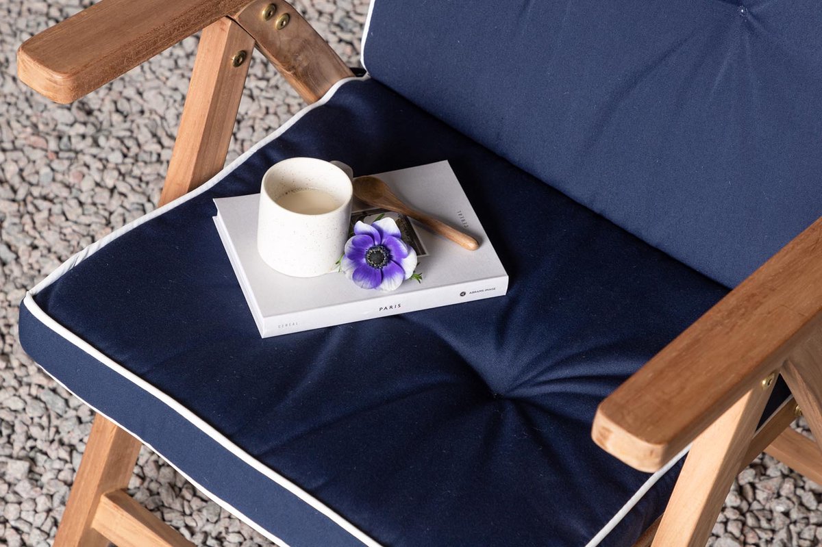 Hioshop Classic tuinkussen voor tuinstoel 5 pos.. - Blauw