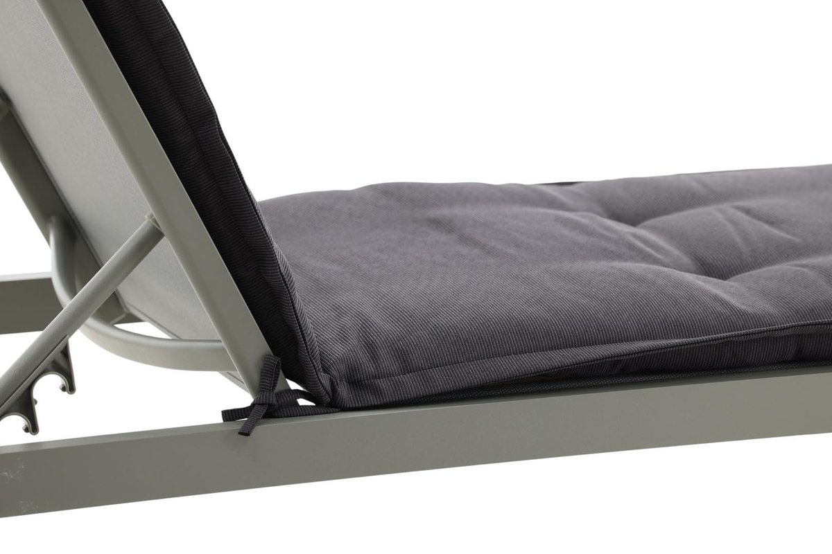 Hioshop Cus tuinkussen voor ligstoel donker. - Grijs