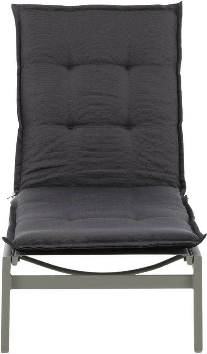 Hioshop Cus tuinkussen voor ligstoel donker. - Grijs
