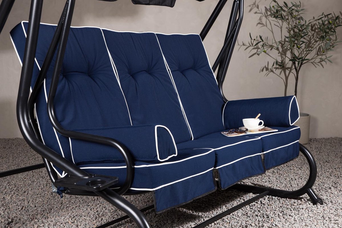 Hioshop Cus tuinkussen voor hangmat. - Blauw