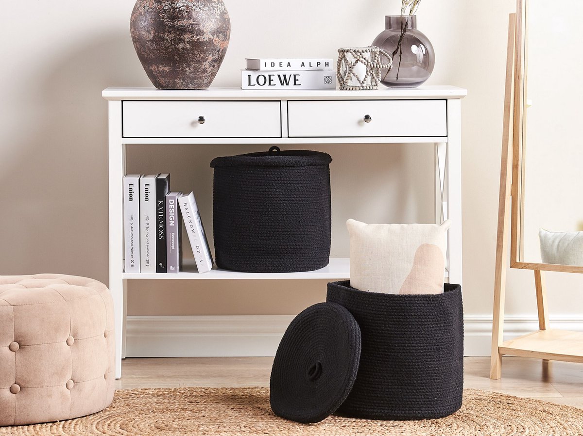 Beliani SILOPI - Mand--Katoen - Zwart