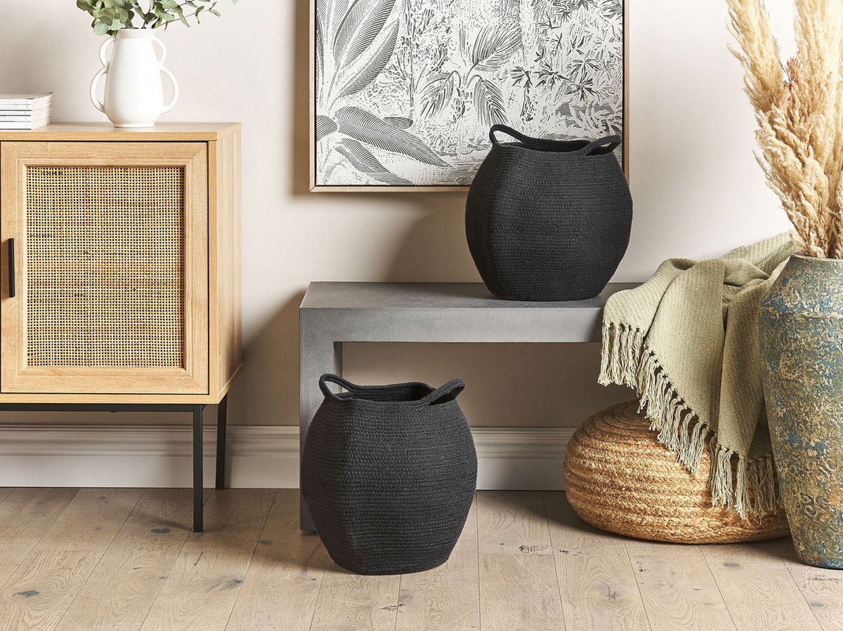 Beliani PANJGUR - Mand--Katoen - Zwart