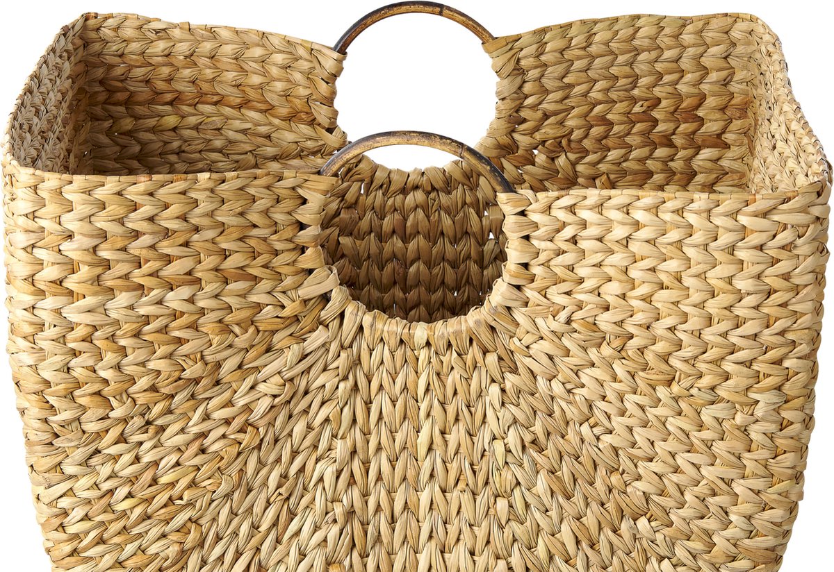 Beliani WASHUK - Mand-Natuurlijk-Waterhyacinth - Beige