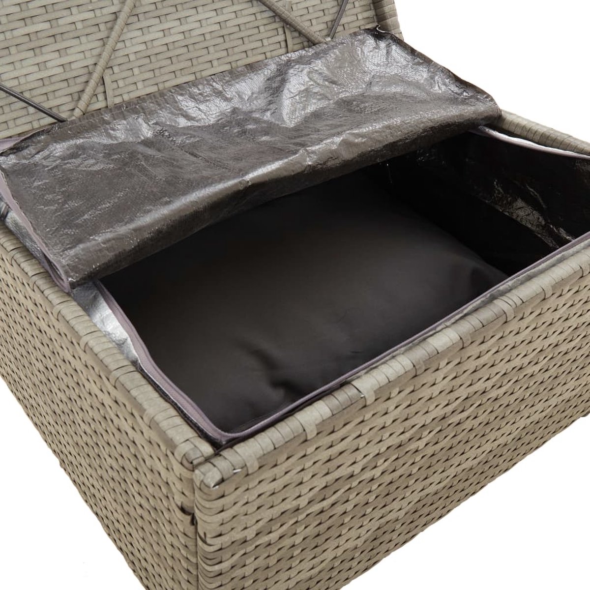 vidaXL 5-delige Loungeset met kussens poly rattan - Grijs