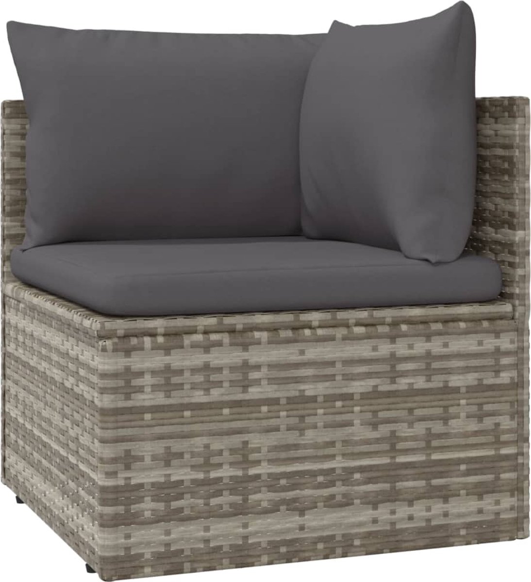 vidaXL 5-delige Loungeset met kussens poly rattan - Grijs