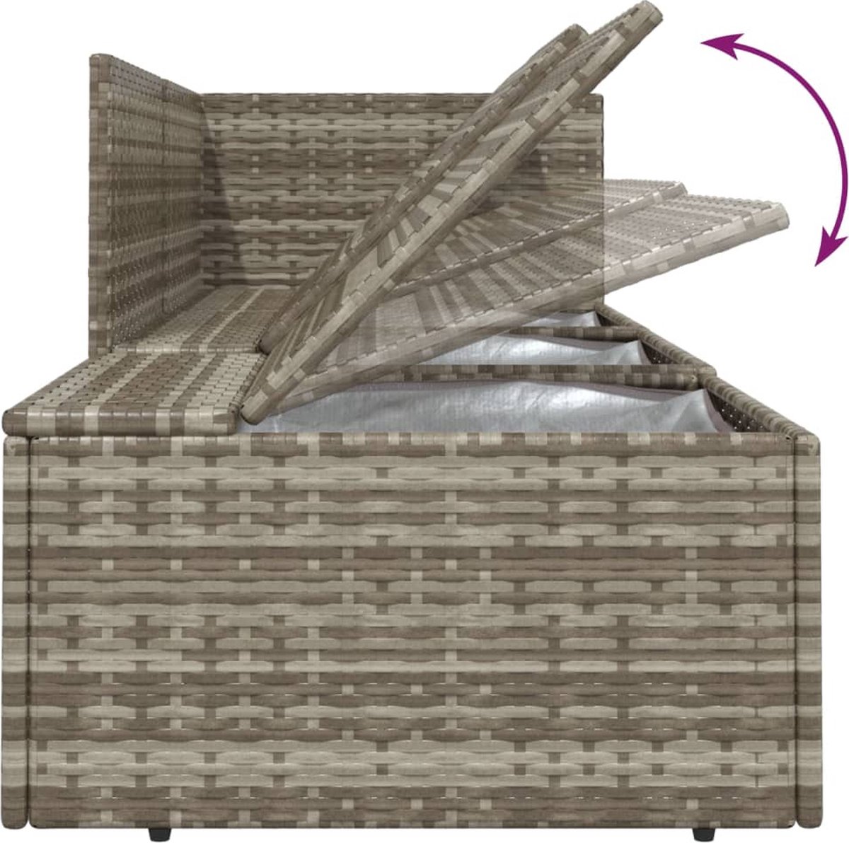 vidaXL 5-delige Loungeset met kussens poly rattan - Grijs