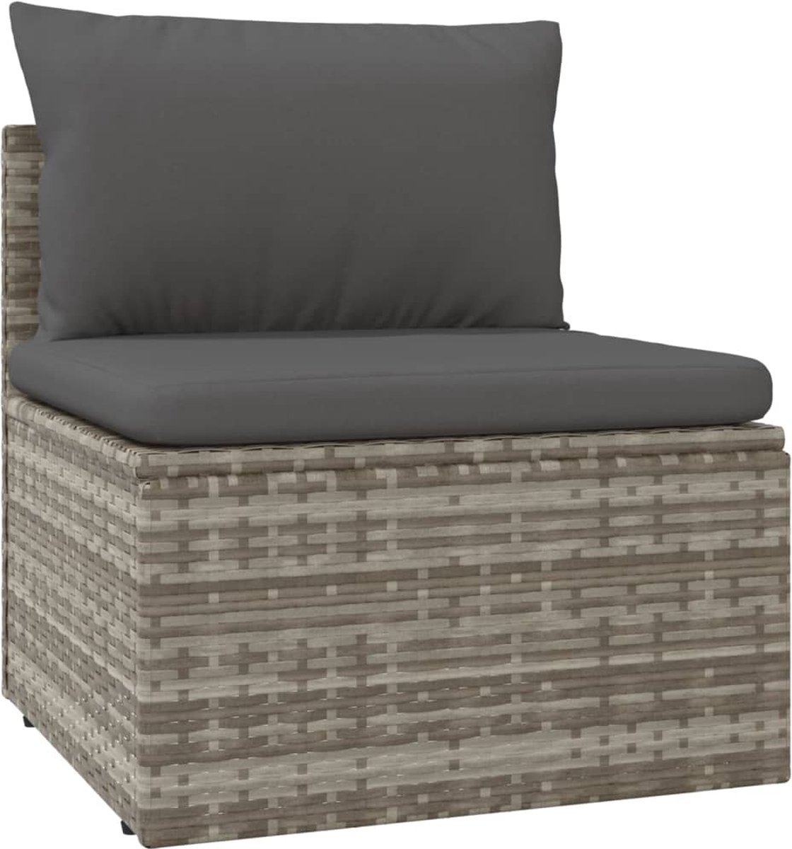 vidaXL 5-delige Loungeset met kussens poly rattan - Grijs