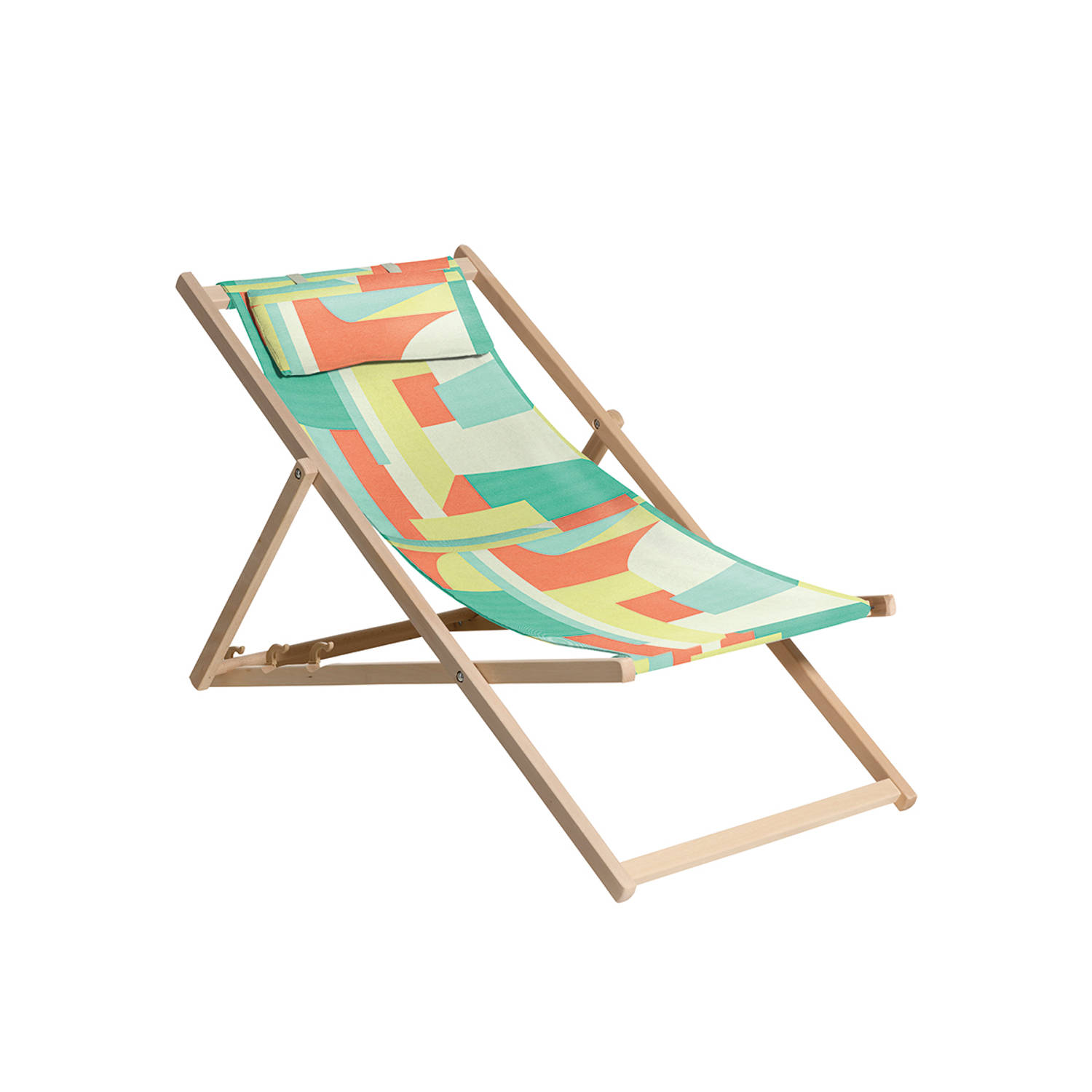 Madison - Houten Strandstoel 120x55 - Multicolor - Patch Pastel