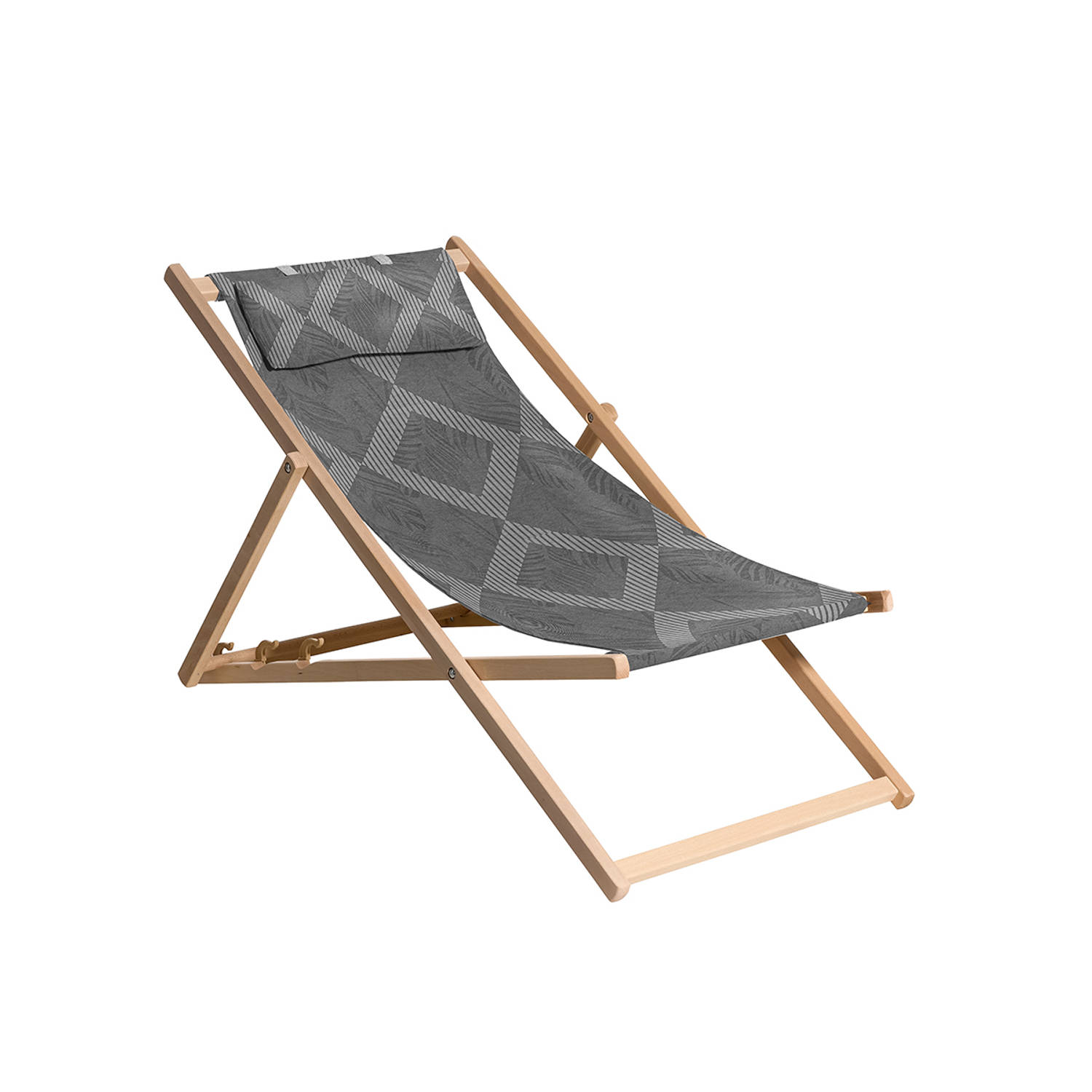 Madison - Houten Strandstoel 120x55 Demi Grey - Grijs