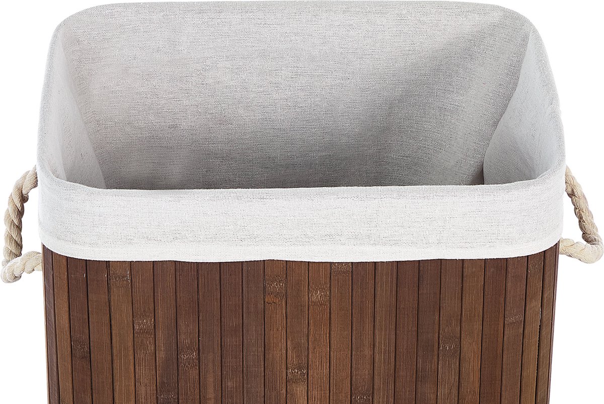 Beliani KOMARI - Mand-Donkere houtkleur-Bamboehout - Bruin