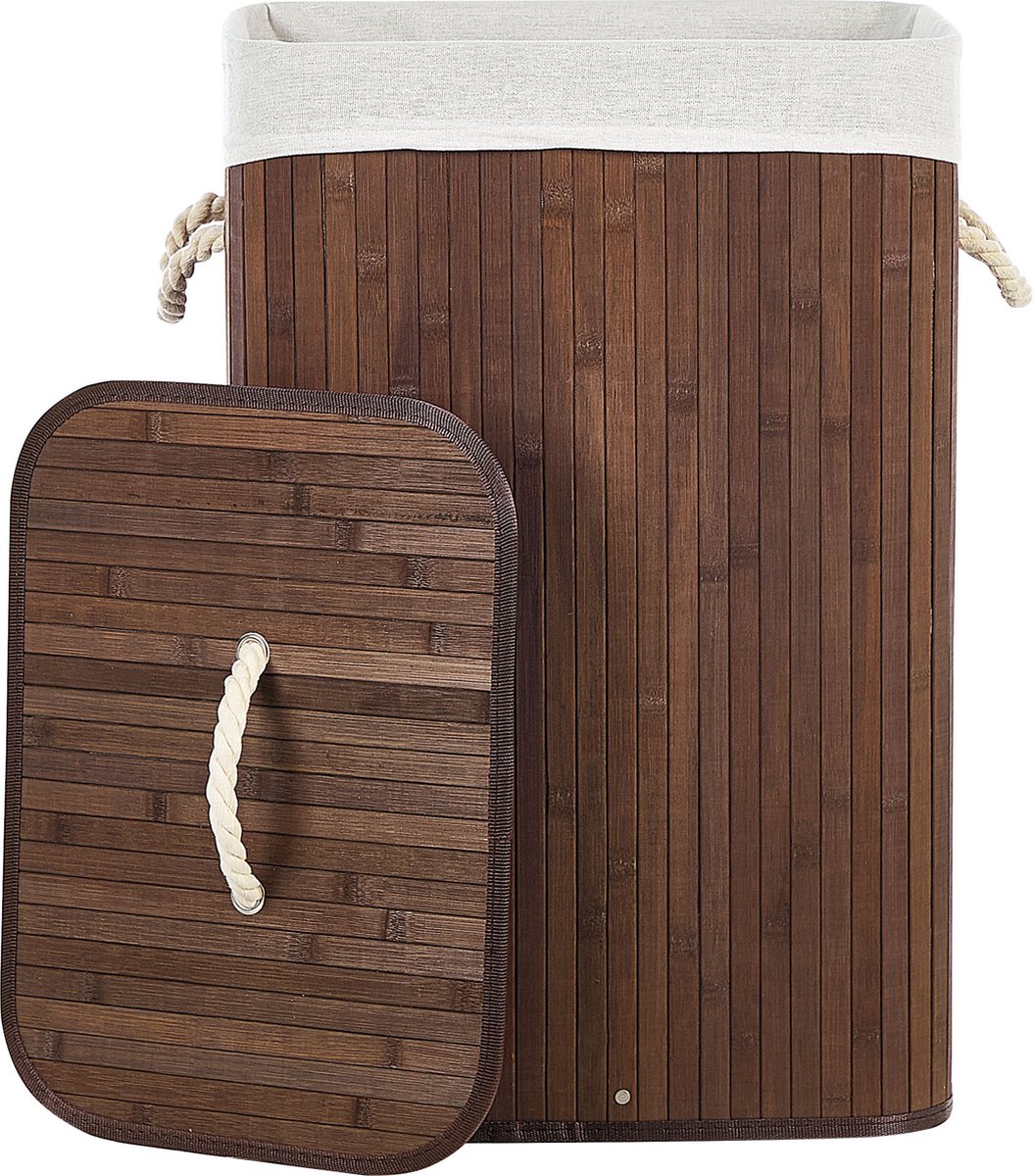 Beliani KOMARI - Mand-Donkere houtkleur-Bamboehout - Bruin