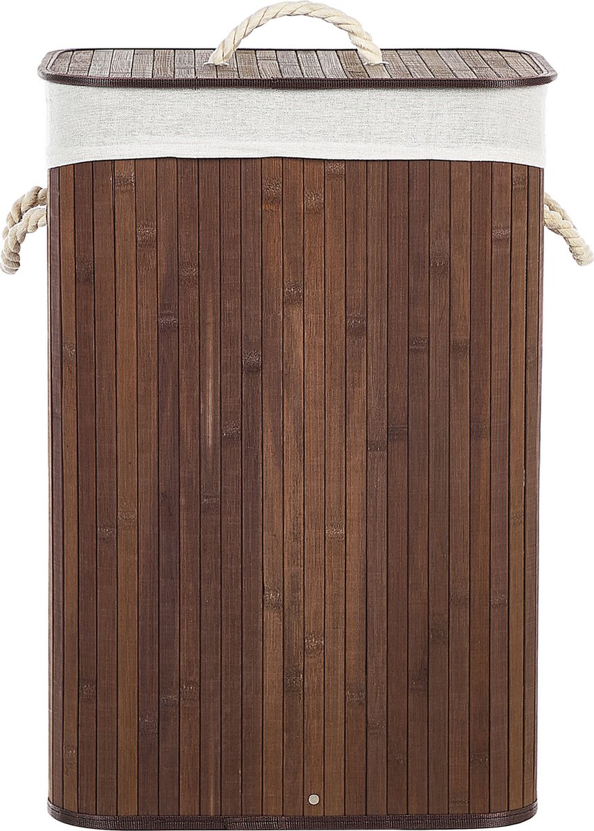 Beliani KOMARI - Mand-Donkere houtkleur-Bamboehout - Bruin