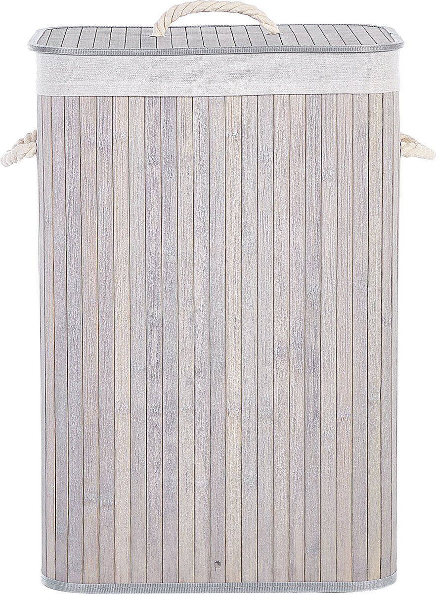 Beliani KOMARI - Mand--Bamboehout - Grijs