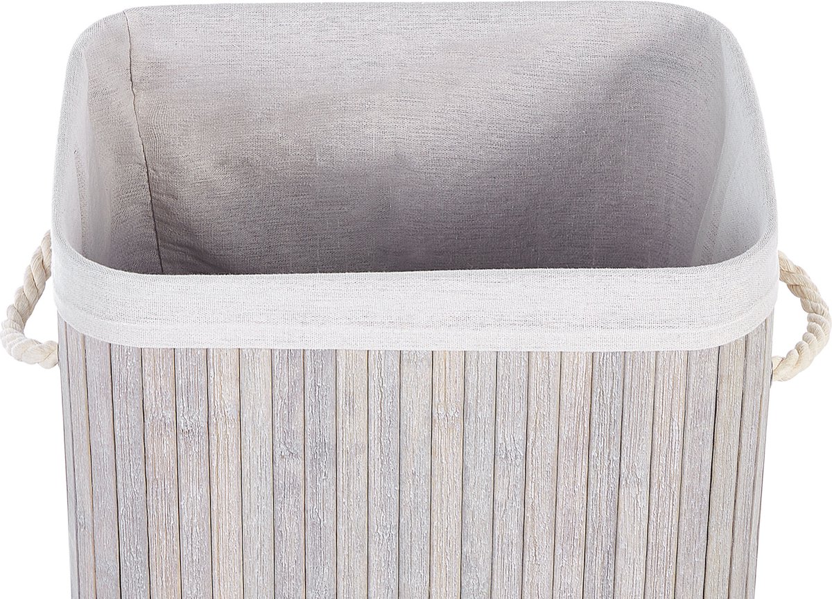 Beliani KOMARI - Mand--Bamboehout - Grijs